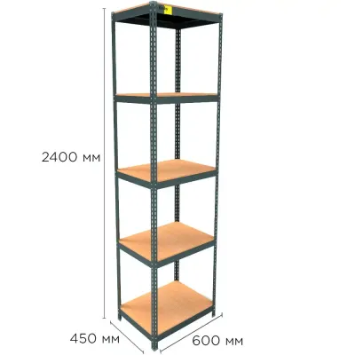 Металевий стелаж Emby Light Series 2400х600x450 мм 5 полиць ДСП до 100 кг Металевий стелаж Emby Light Series 2400х600x450 мм 5 полиць ДСП до 100 кг