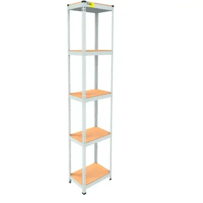 Металевий стелаж Emby Light Series 2400х450x300 мм 5 полиць ДСП до 100 кг Білий