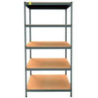 Металлический стеллаж Emby Light Series 2100х900x600 мм 5 полок ДСП до 100 кг Черный