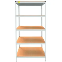 Металевий стелаж Emby Light Series 2100х900x600 мм 5 полиць ДСП до 100 кг Білий