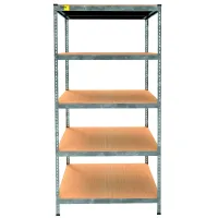 Металлический стеллаж Emby Light Series 2100х900x600 мм 5 полок ДСП до 100 кг Оцинкованный