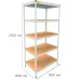Металлический стеллаж Emby Light Series 2100х900x450 мм 5 полок ДСП до 100 кг Металлический стеллаж Emby Light Series 2100х900x450 мм 5 полок ДСП до 100 кг