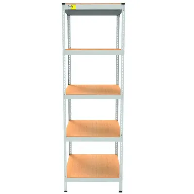 Металевий стелаж Emby Light Series 2100х600x450 мм 5 полиць ДСП до 100 кг Білий