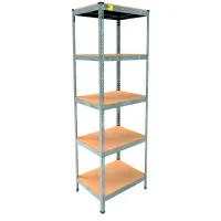 Металлический стеллаж Emby Light Series 2100х600x450 мм 5 полок ДСП до 100 кг Оцинкованный