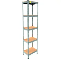Металлический стеллаж Emby Light Series 2100х450x300 мм 5 полок ДСП до 100 кг Оцинкованный
