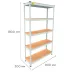 Металевий стелаж Emby Light Series 1800х900x300 мм 5 полиць ДСП до 100 кг Білий