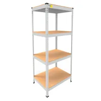 Металлический стеллаж Emby Light Series 1500х900x600 мм 4 полки ДСП до 100 кг Белый Металлический стеллаж Emby Light Series 1500х900x600 мм 4 полки ДСП до 100 кг Белый