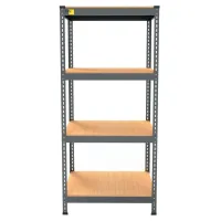 Металлический стеллаж Emby Light Series 1500х900x450 мм 4 полки ДСП до 100 кг Черный