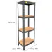 Металлический стеллаж Emby Light Series 1500х450x300 мм 4 полки ДСП до 100 кг