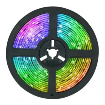 Світлодіодна стрічка RIAS 5050 LED RGB в бухті 5м різнобарвна 5V USB Bluetooth (4_00561)