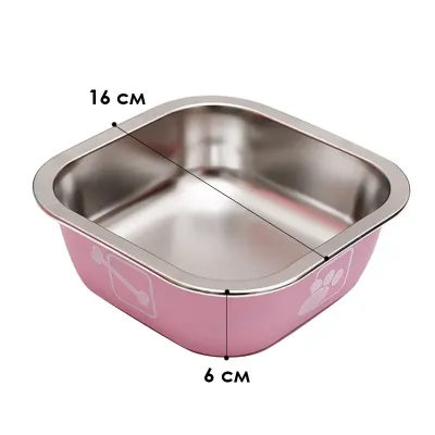 Миска Taotaopets 1910002 160 мм для собак и котов металлическая Розовый (12173-72228)