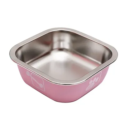 Миска Taotaopets 1910002 160 мм для собак и котов металлическая Розовый (12173-72228)