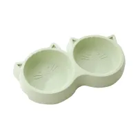 Миска для кішок Taotaopets Cat 123307 Green подвійна пластикова Миска для кішок Taotaopets Cat 123307 Green подвійна пластикова