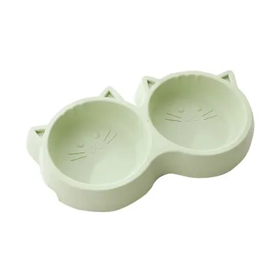 Миска для кошек Taotaopets Cat 123307 Green двойная пластиковая Миска для кошек Taotaopets Cat 123307 Green двойная пластиковая