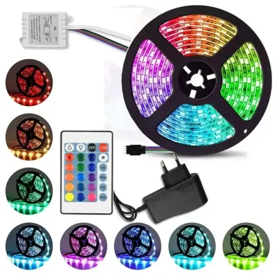 Комплект светодиодной ленты OPT-TOP 3528 RGB в силиконе 5 м с пультом (1756374621)