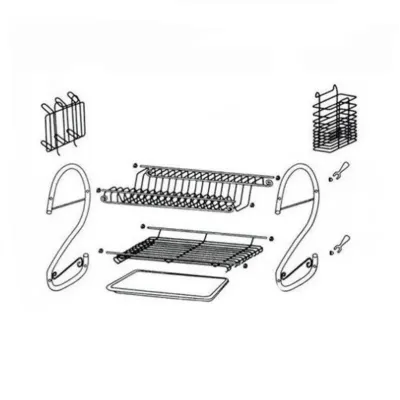 Стойка для сушки посуды Kitchen Storage rack нержавеющая сталь (1756374704)