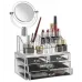 Настольный акриловый органайзер для косметики OPT-TOP Cosmetic Storage Box на 3 двери с зеркалом (1756375357)