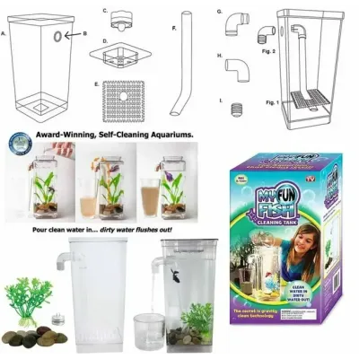 Детский прочный самоочищающийся аквариум OPT-TOP My Fun Fish с LED подсветкой (1756375765)