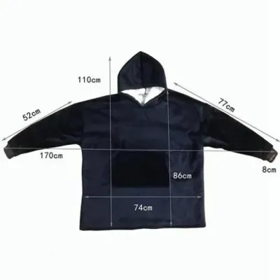 Толстовка-плед двостороння із капюшоном No Brand Huggle Hoodie One Size Синій (1762047567)