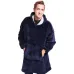 Толстовка-плед двостороння із капюшоном No Brand Huggle Hoodie One Size Синій (1762047567)