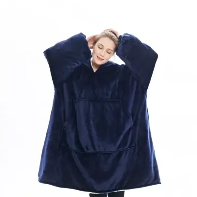 Толстовка-плед двостороння із капюшоном No Brand Huggle Hoodie One Size Синій (1762047567) Толстовка-плед двостороння із капюшоном No Brand Huggle Hoodie One Size Синій (1762047567)