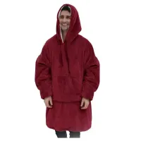 Толстовка-плед двухсторонняя с капюшоном No Brand Huggle Hoodie One Size Красный (1762056417) Толстовка-плед двухсторонняя с капюшоном No Brand Huggle Hoodie One Size Красный (1762056417)