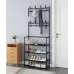 Вешалка для одежды с полками для обуви и крючками OPT-TOP Черная (1837384121)