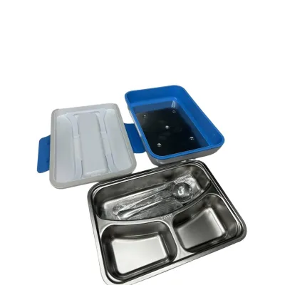 Ланч бокс для їжі з якісних преміум матеріалів Lunch Box від мережі 220 V 820 мл Синій (1937469832)