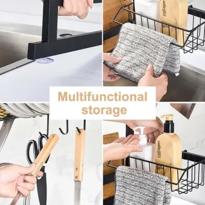 Сушилка кухонная для посуды No Brand Kitchen Rack 65х32х52 см Черный (2103354319)