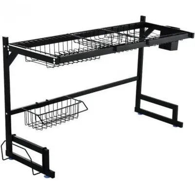 Кухонна сушарка для посуду No Brand Kitchen Rack 65х32х52 см Чорний (2103354319)