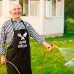 Фартук черный кухонный с принтом для дачника Дачная войска Скрещенные Лопатка и Грабли ФА000767 Кавун