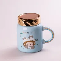 Кружка керамическая Happy Life 420 мл Cute girl с голубой крышкой (HPCY8240BL) Кружка керамическая Happy Life 420 мл Cute girl с голубой крышкой (HPCY8240BL)