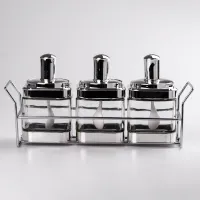Набор банок для сыпучих продуктов TS Kitchen с ложкой на подставке хром (HP531FS1030Y)