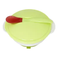 Тарелка на присоске с термоложкой и крышкой Mega Zayka MGZ-0101 (Green) 250 мл