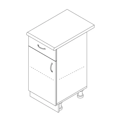 Тумба однодверна з одним ящиком зі стільницею 1-ї категорії 0,4 МАКСІ МЕБЛІ (10664)