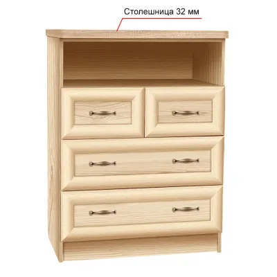 Комод Кантрі МДФ накладки профіль МАКСІ МЕБЛІ Родос світлий (12471)