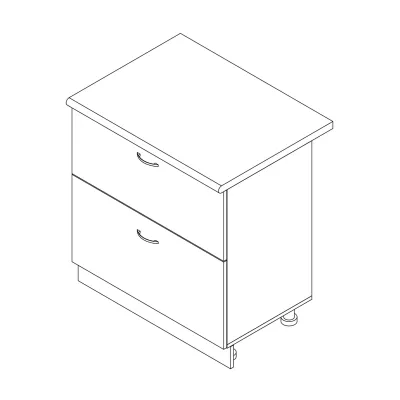 Тумба с двумя ящиками со столешницей 1-й категории ширина 600 МАКСИ МЕБЕЛЬ (70107) Тумба с двумя ящиками со столешницей 1-й категории ширина 600 МАКСИ МЕБЕЛЬ (70107)