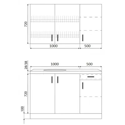 Кухня Софі ширина 1500 МАКСІ МЕБЛІ Дуб сонома/Білий гладкий (5102836) Кухня Софі ширина 1500 МАКСІ МЕБЛІ Дуб сонома/Білий гладкий (5102836)
