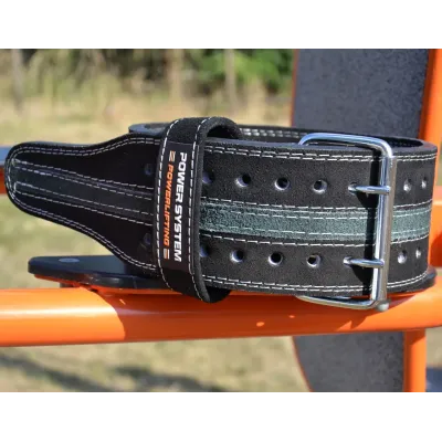 Пояс для пауерліфтингу Power System PS-3800 PowerLifting шкіряний Black/Grey Line XXL Пояс для пауерліфтингу Power System PS-3800 PowerLifting шкіряний Black/Grey Line XXL