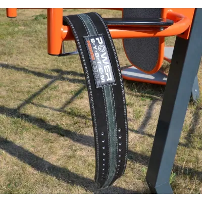 Пояс для пауерліфтингу Power System PS-3800 PowerLifting шкіряний Black/Grey Line XXL Пояс для пауерліфтингу Power System PS-3800 PowerLifting шкіряний Black/Grey Line XXL