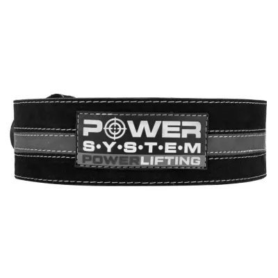 Пояс для пауерліфтингу Power System PS-3800 PowerLifting шкіряний Black/Grey Line XXL Пояс для пауерліфтингу Power System PS-3800 PowerLifting шкіряний Black/Grey Line XXL