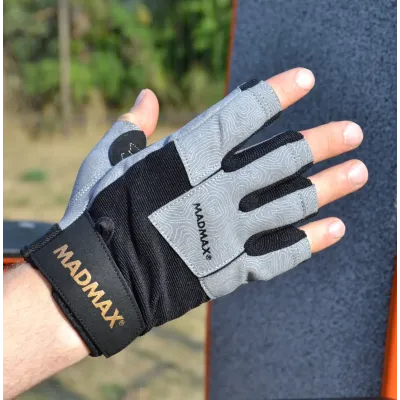 Перчатки для фитнеса MadMax MFG-871 Damasteel Grey/Black XXL