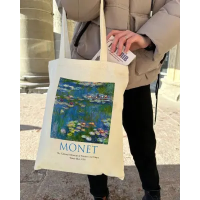 Экошопер BookOpt ВК4063 MONET «Водяные лилии» бежевый Экошопер BookOpt ВК4063 MONET «Водяные лилии» бежевый