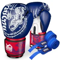 Боксерские перчатки Phantom Muay Thai Blue 12 унций + бинты
