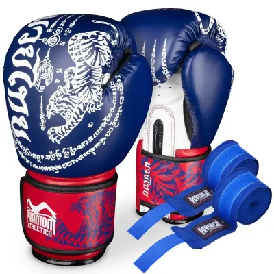 Боксерські рукавиці Phantom Muay Thai Blue 12 унцій + бинти