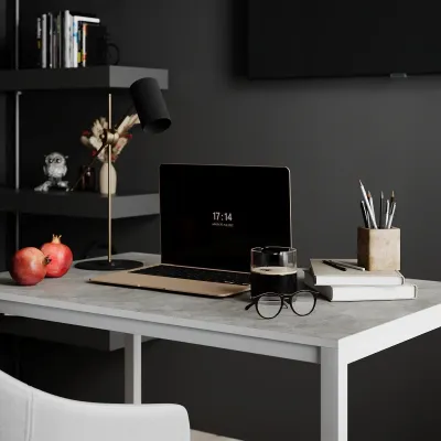 Письменный стол Art in Head Brevity Loft mid 900х750х670 Ателье светлый/Белый металл (TB02040000010)
