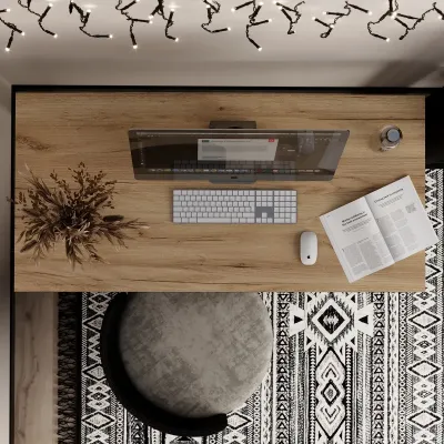 Письмовий стіл Art in Head Brevity Loft standart 1400х750х670 Дуб крафт золотий/Чорний метал (TB04120000030)