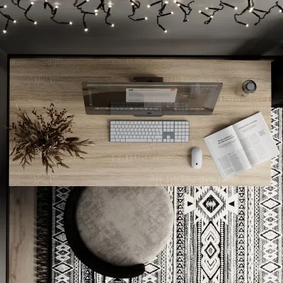 Письмовий стіл Art in Head Brevity Loft standart 1400х750х670 Дуб сонома/Білий метал (TB04130000010)