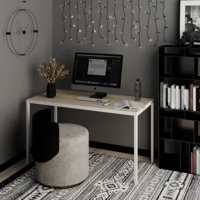 Письмовий стіл Art in Head Brevity Loft standart 1400х750х670 Дуб сонома/Білий метал (TB04130000010)