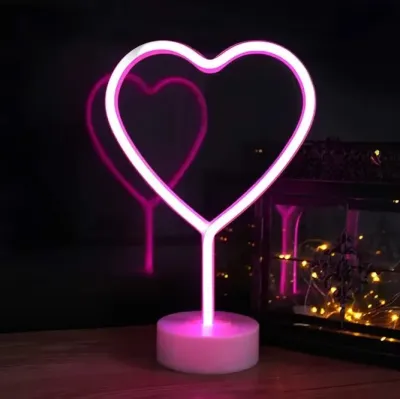 Ночник неоновый лампа Сердце pink heart SWF 29.5х20 см